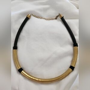 Brass + upcycled rubber necklace